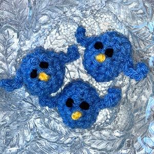 Hand Crafted Crochet Organic Catnip Bluebird Tweet Toys Lot of Three